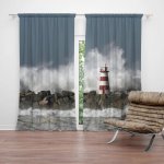Sablio Závěs Maják ve vlnách: 2ks 140x250cm – Hledejceny.cz