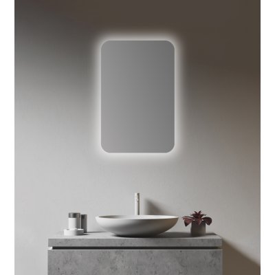 Deutscher Online Handel Talos LED zrcadlová skříňka oválná se světlem 40 x 60 x 10 cm - vysoce kvalitní hliníkové tělo v matné černé barvě s vypínačem - světelné zrcadlo s neutrálním bílým světlem - k – Zboží Mobilmania