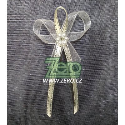 Vonička (vývazek) svatební - bílo-krémová s perlovým květem II – Sleviste.cz