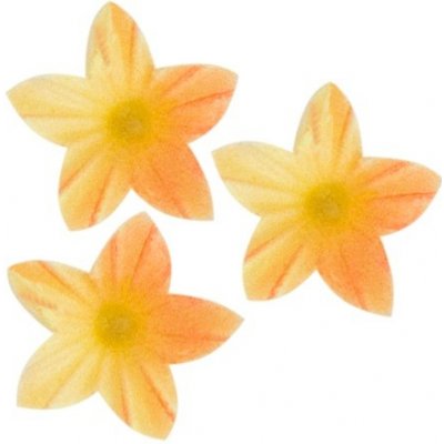 Dekorace oplatková - Květ mini 2 cm žlutý, 50 ks