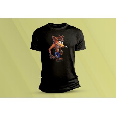 Sandratex dětské bavlněné tričko Crash Bandicoot. černá – Zboží Mobilmania