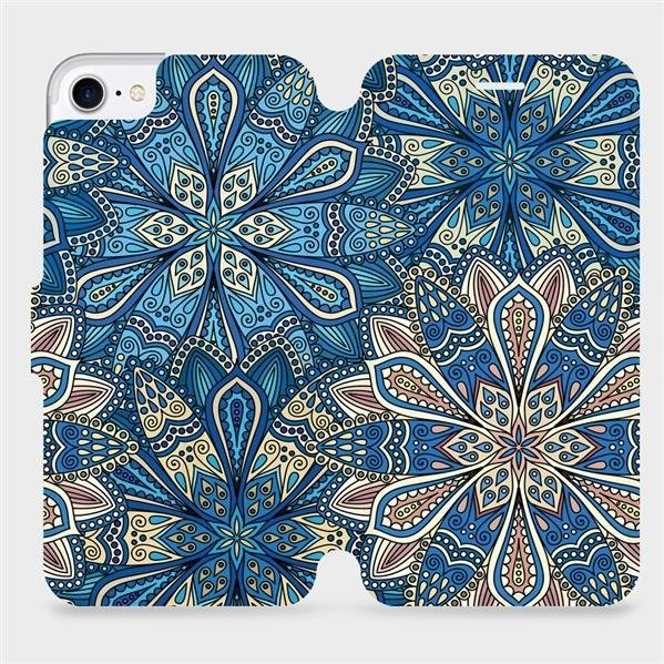 Pouzdro Mobiwear parádní flip Apple iPhone 7 - V108P Modré mandala květy