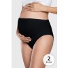 Těhotenské kalhotky Italian Fashion 2PACK těhotenské kalhotky Mama maxi černá