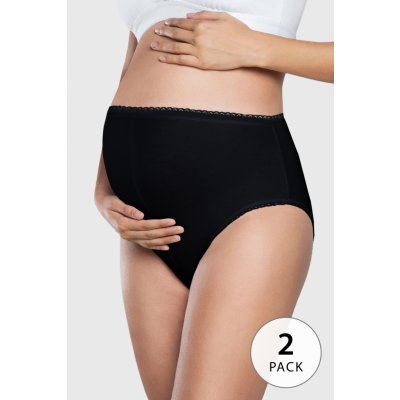 Italian Fashion 2PACK těhotenské kalhotky Mama maxi černá – Zboží Mobilmania