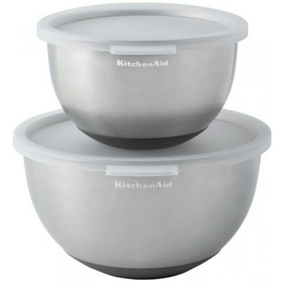 Nerezové mísy KitchenAid s víkem, sada 2ks KMS212OSSSA – Zboží Dáma