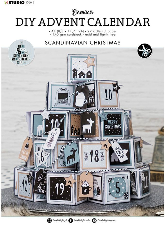 Studio Light DIY Adventní kalendář Studio Light A4 Severské Vánoce 27 listů