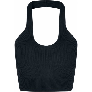 Urban Classics Ladies Rib Knit Crossed Neckholder černá