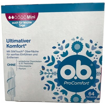 O.B. tempon mini bez aplikátoru bez chlóru 64 ks – Zbozi.Blesk.cz