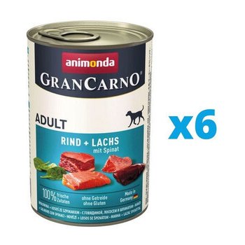 Animonda Gran Carno Fleisch Adult losos & špenát 6 x 400 g