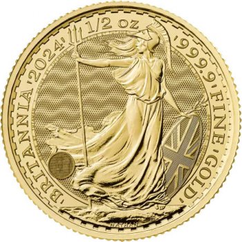 Royal Mint Zlatá mince Britannia Charles III 2024 1/2 oz