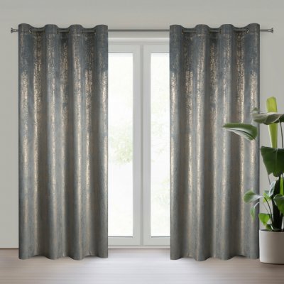 EUROFIRANY ZATEMŇOVACÍ ZÁVĚS NA KROUŽCÍCH DARA 140X250 CM VZOROVANÁ – Zboží Mobilmania