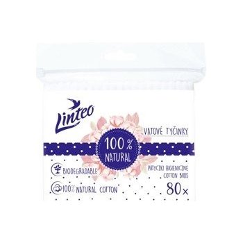 Linteo Papírové Vatové tyčinky 100% natural 80 ks