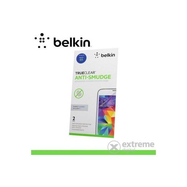 Ochranná fólie pro mobilní telefon Belkin originální ochranná fólie s tkaninou pro čistení Samsung Galaxy S V. (SM-G900) zařízení, chrání před otisky prstů