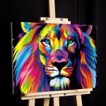 Malování podle čísel lev vypnuté plátno na rám – Zboží Dáma