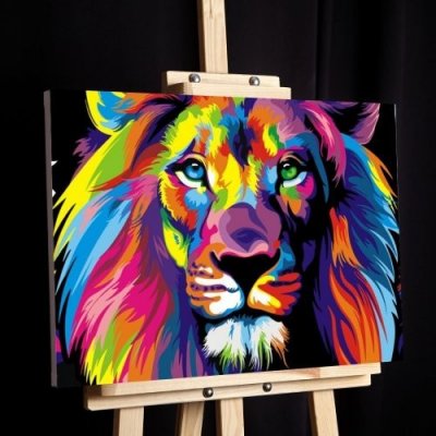 Malování podle čísel lev vypnuté plátno na rám – Zboží Mobilmania