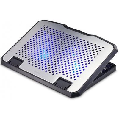 Hama chladicí stojan pro notebook Aluminium, naklápací, 2 ventilátory, modré podsvícení, tichý chod – Zboží Živě
