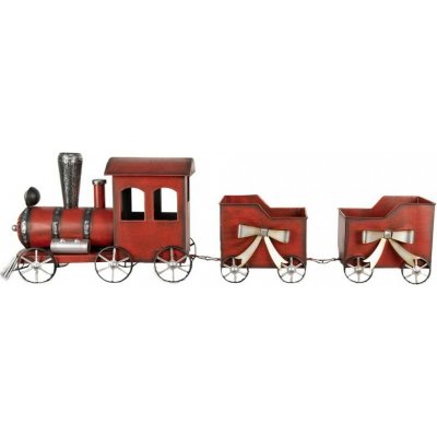 Clayre & Eef Červená antik kovová dekorace vláček Christmas Train - 94*18*28 cm – Hledejceny.cz