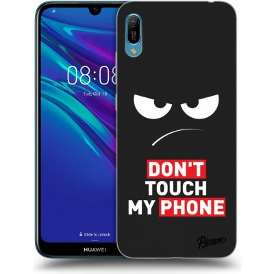 Pouzdro Picasee silikonové Huawei Y6 2019 - Angry Eyes - Transparent černé