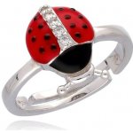 Moiss Hravý stříbrný prsten Beruška se zirkony R0004044 – Zboží Mobilmania