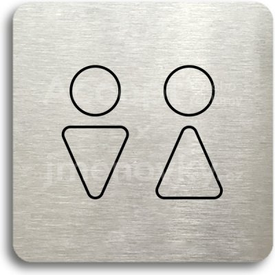 ACCEPT Piktogram WC muži, ženy VII - stříbrná tabulka - černý tisk bez rámečku – Hledejceny.cz