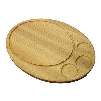 SAHM Prkénko na steaky 45 x 32 x 1,9cm, 3 jamky, oválné 100025461 – Sleviste.cz
