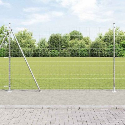 OMAXI Zahradní euro plot s betonovým základem 10 x 1,5 m Stříbrná 243652