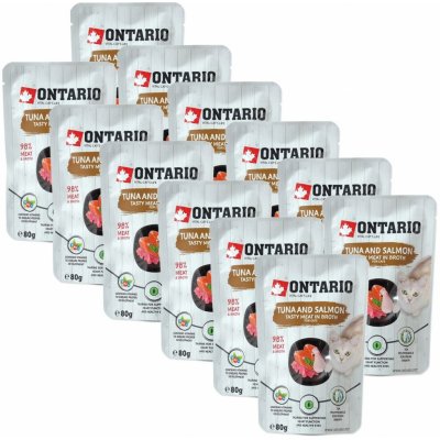 Ontario Cat tuna & salmon 12 x 80 g – Zboží Mobilmania