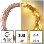 EMOS LED vánoční nano řetěz měděný 10 m venkovní i vnitřní teplá bílá časovač – Hledejceny.cz