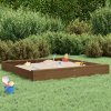 zahrada-XL Pískoviště se sedáky medově hnědé čtverec masivní borové dřevo