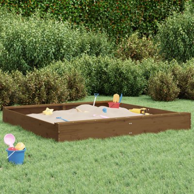 zahrada-XL Pískoviště se sedáky medově hnědé čtverec masivní borové dřevo – Zboží Mobilmania