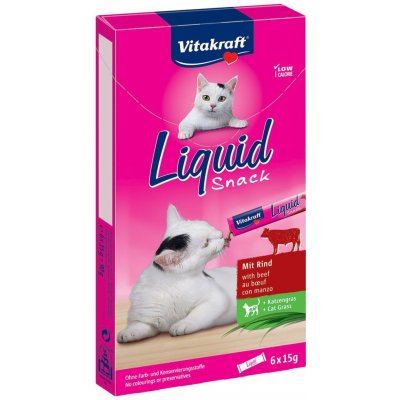 Vitakraft Cat Liquid Snack hovězí & inulinem 6 x 15 g – Hledejceny.cz