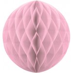 PartyDeco Papírová dekorační koule Honeycomb SVĚTLE RŮŽOVÁ průměr 30 cm – Zboží Mobilmania