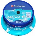 Verbatim CD-R 700MB 52x, AZO, spindle, 25ks (43432) – Zboží Mobilmania