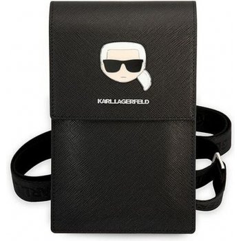 Pouzdro Karl Lagerfeld Metal Karl Head Wallet Phone Bag černé