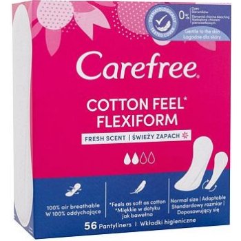Carefree Cotton Flexiform slipové vložky se svěží vůní 56 ks