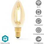 Nedis Wi-Fi chytrá LED žárovka s vláknem/ E14/ svíčka/ 4,9W/ 230V/ 470lm/ teplá bílá/ 1800 3000K/ stmívatelná/ sklo – Hledejceny.cz