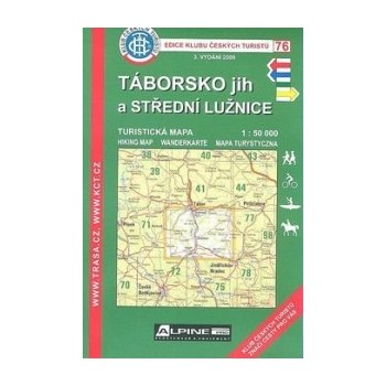 Mapa KČT 1:50 000 76 Táborsko jih a střední Lužnice