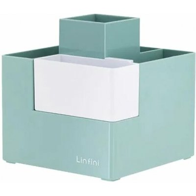 DELI Linfini 4 oddíly + 1 vyjímatelný box, plastový, zelený – Zboží Dáma