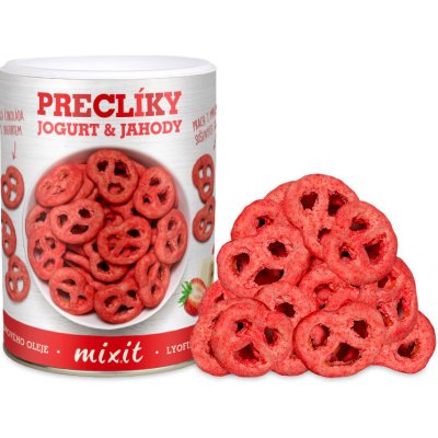 Mixit Preclíky v jogurtové čokoládě s jahodami 250 g – Sleviste.cz