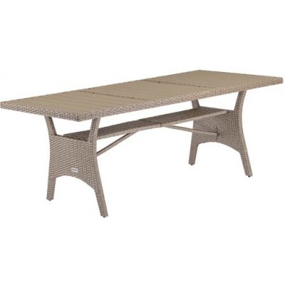 FurniGO Ratanový stůl Takeo 190x90x75cm krémový – Hledejceny.cz