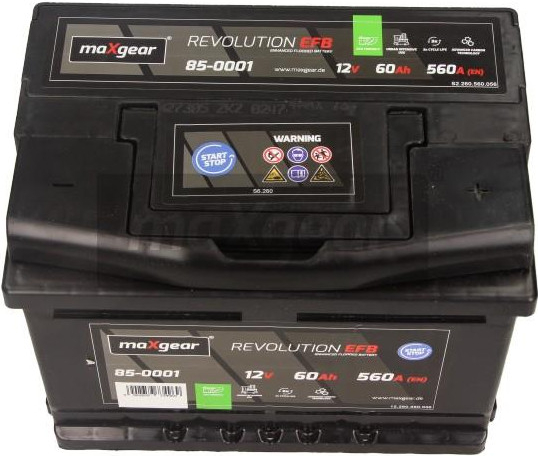 MaXgear Revolution EFB 12V 60Ah 560A 85-0001