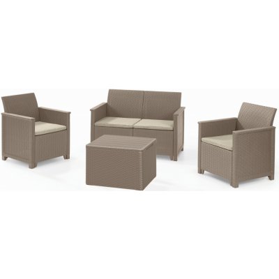 KETER EMMA 2 SEATER Set zahradní s úložným stolem, cappuccino/písková – Hledejceny.cz