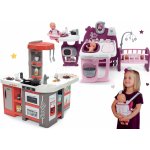 Smoby Set kuchyňka elektronická Tefal Studio 360° XXL Bubble mrkvová a domeček pro panenku s nosítkem Violette Baby Nurse Large Doll's Play Center – Hledejceny.cz