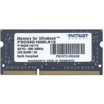 Patriot SODIMM DDR3 4GB1600MHz CL11 PSD34G1600L81S