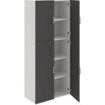 Office Pro Hobis skříň policová dvéřová - D 5 80 06, bílá-antracit – Hledejceny.cz