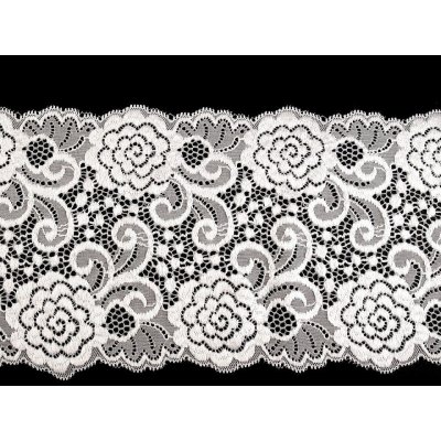Prima-obchod Elastická krajka / vsadka / běhoun šíře 15 cm, barva 1 bílá – Hledejceny.cz