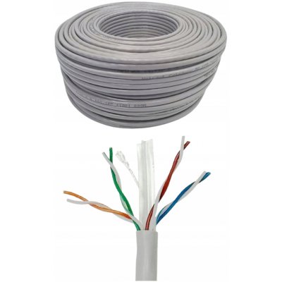 Netrack CCA LAN-GY6U-100 Cat6 UTP 100m šed – Hledejceny.cz