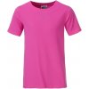 Dětské tričko James & Nicholson klasické chlapecké tričko z biobavlny 8008B růžová