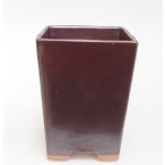 E-bonsai keramická bonsai miska 9 x 9 x 12 cm hnědá – Zboží Dáma