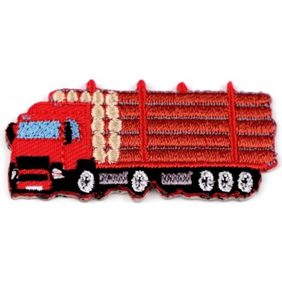 Nažehlovačka dopravní prostředky, malé, 6 červená náklaďák – Zboží Mobilmania
